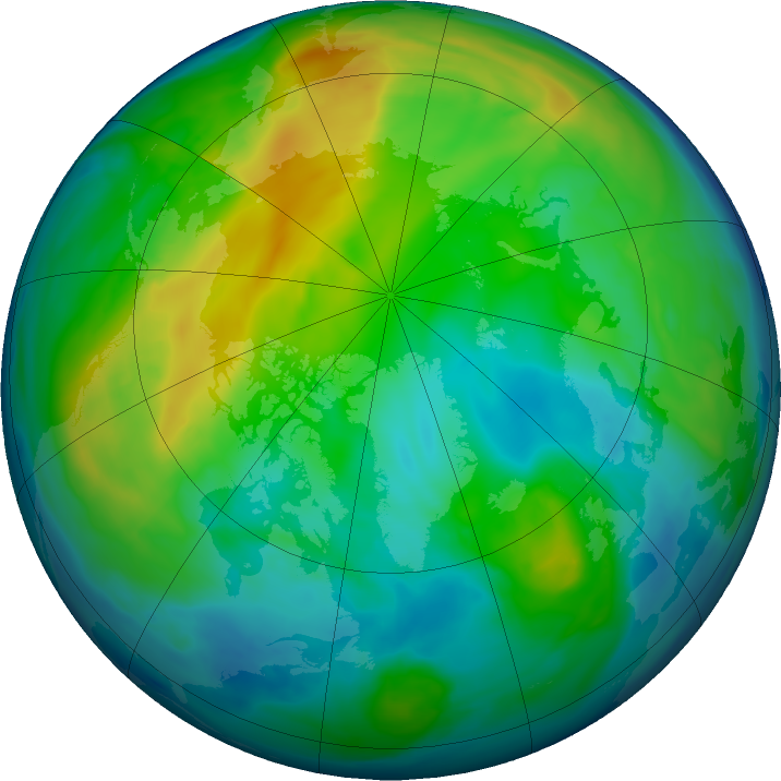 Arctic ozone map for 27 November 2022
